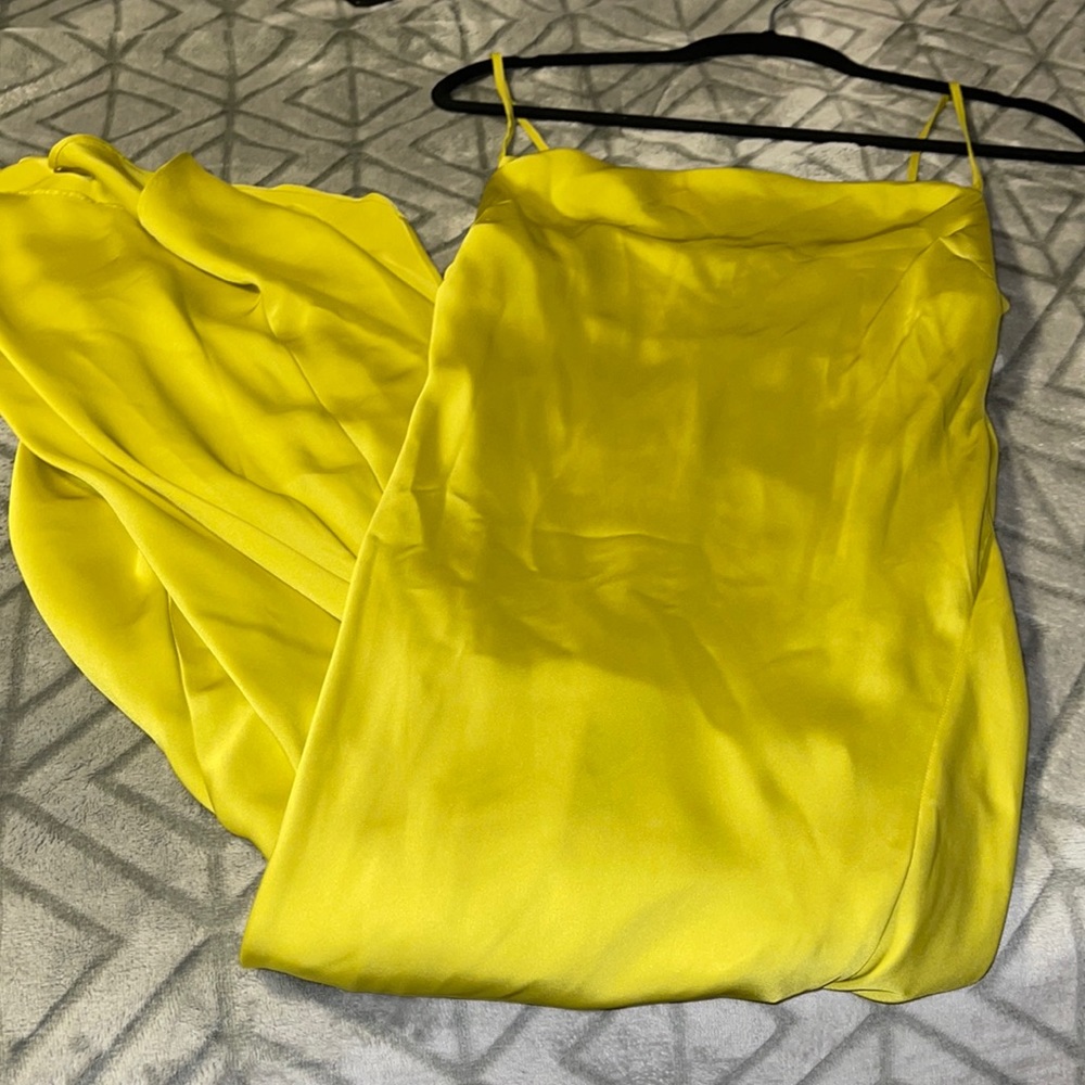 Express lime Green Satin Dress